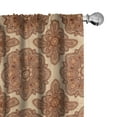 thumbnail image 1 of Ambesonne Ethnic Curtains, Mandala Paisley Floral Art, Pair of 28"x84", Dark Brown Pale Brown, 1 of 5
