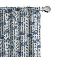 thumbnail image 1 of Ambesonne Ethnic Curtains, Messy Waves Triangles, Pair of 28"x63", Navy Blue and Cream, 1 of 5