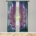 thumbnail image 1 of Ambesonne Ethnic Curtains, Mystic Mandala Artwork Boho, Pair of 28"x84", Mauve Taupe, 1 of 2