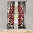 thumbnail image 1 of Ambesonne Ethnic Curtains, Mystic Mandala Artwork Boho, Pair of 28"x84", Warm Taupe, 1 of 2