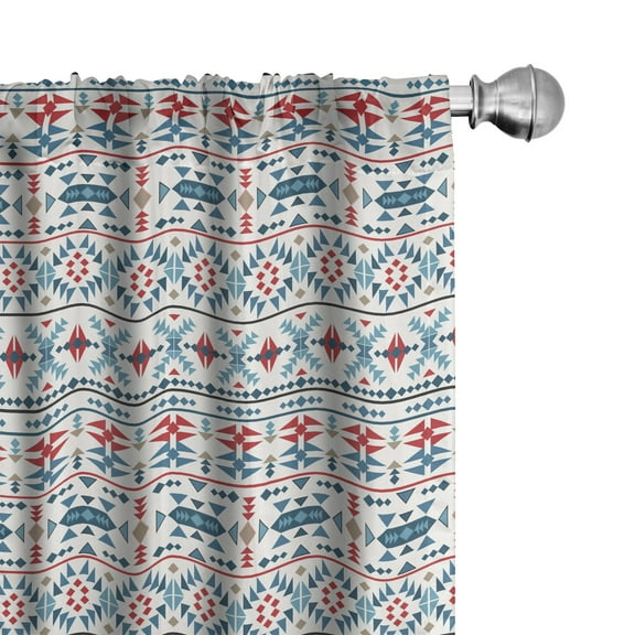 Ambesonne Ethnic Curtains, Native Traditional Art, Pair of 28"x95", Multicolor