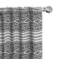 thumbnail image 1 of Ambesonne Ethnic Curtains, Oriental Tribal Moroccan, Pair of 28"x95", Charcoal Grey White, 1 of 5