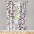thumbnail image 1 of Ambesonne Ethnic Curtains, Retro Pattern Abstract Art, Pair of 28"x63", Cinnamon Purple, 1 of 2