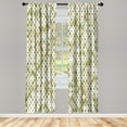 thumbnail image 1 of Ambesonne Ethnic Curtains, Retro Pattern Abstract Art, Pair of 28"x63", Olive Green, 1 of 2
