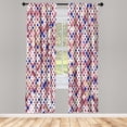 thumbnail image 1 of Ambesonne Ethnic Curtains, Retro Pattern Abstract Art, Pair of 28"x84", Pale Maroon, 1 of 2