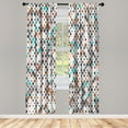 thumbnail image 1 of Ambesonne Ethnic Curtains, Retro Pattern Abstract Art, Pair of 28"x95", Seafoam Chocolate, 1 of 2