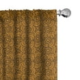 thumbnail image 1 of Ambesonne Ethnic Curtains, Striped Abstract Floral Art, Pair of 28"x95", Orange Charcoal Grey, 1 of 5