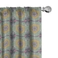 thumbnail image 1 of Ambesonne Ethnic Curtains, Striped Tribal Motifs Art, Pair of 28"x84", Pastel Brown Khaki Green, 1 of 5