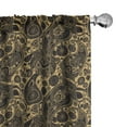 thumbnail image 1 of Ambesonne Ethnic Curtains, Traditional Folk Retro, Pair of 28"x84", Black Cream, 1 of 5