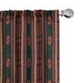 thumbnail image 1 of Ambesonne Ethnic Curtains, Traditional Small Ornament, Pair of 28"x63", Burgundy Emerald Orange, 1 of 4