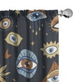 thumbnail image 1 of Ambesonne Ethnic Curtains, Triangles with Eyes Plot, Pair of 28"x95", Burnt Orange Blue Grey, 1 of 5