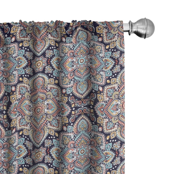 Ambesonne Ethnic Curtains, Vintage Boho Art, Pair of 28"x95", Multicolor