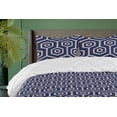 thumbnail image 1 of Ambesonne Ethnic Down Alternative Quilt Comforter, Folk Art Ikat Pattern Zigzag, Twin, Navy Blue and Eggshell, 1 of 5