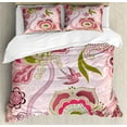 thumbnail image 1 of Ambesonne Ethnic Duvet Cover Set, Swirl Leaf Lines Bohem, Queen, Olive Green Dried Rose, 1 of 3