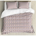 thumbnail image 1 of Ambesonne Ethnic Duvet Cover Sets, Folk Geometrical Forms Art, 2-Queen, White and Multicolor, 1 of 7
