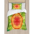 thumbnail image 1 of Ambesonne Ethnic Duvet Cover Sets, Lace Mandala Hippie Style, 2-Twin, Yellow Green Blue, 1 of 4