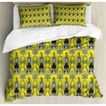 thumbnail image 1 of Ambesonne Ethnic Duvet Cover Sets, Paisley Ivy Swilrs Image, 2-Queen, Charcoal Grey White, 1 of 7
