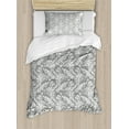 thumbnail image 1 of Ambesonne Ethnic Duvet Cover Sets, Paisley Sea Waves Floral, 2-Twin, Black and White, 1 of 4