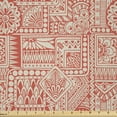 thumbnail image 1 of Ambesonne Ethnic Fabric by the Yard Microfiber, Bicolour Oriental Motif Art, 2 Yards, Burnt Sienna Grey Yellow, 1 of 2