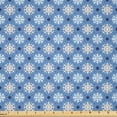 thumbnail image 1 of Ambesonne Ethnic Fabric by the Yard Microfiber, Continuous Pattern Snowflake, 1 Yard, Champagne and Soft Blue, 1 of 2