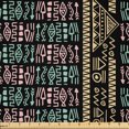 thumbnail image 1 of Ambesonne Ethnic Fabric by the Yard Microfiber, Fish Arrows Triangles Art, 5 Yards, Pastel Brown Almond Green, 1 of 2