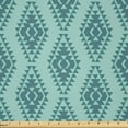thumbnail image 1 of Ambesonne Ethnic Fabric by the Yard Microfiber, Geometric Aztec Inspired Art, 1 Yard, Almond Green Cadet Blue, 1 of 2