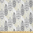 thumbnail image 1 of Ambesonne Ethnic Fabric by the Yard Microfiber, Herbs Leaves Art, 10 Yards, Khaki Grey and White, 1 of 2