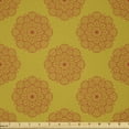 thumbnail image 1 of Ambesonne Ethnic Fabric by the Yard Microfiber, Monochrome Mandala Flowers, 5 Yards, Dark Yellow Paprika, 1 of 2