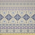 thumbnail image 1 of Ambesonne Ethnic Fabric by the Yard Microfiber, Ornate Motif, 10 Yards, Eggshell and Blue, 1 of 4