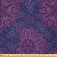 thumbnail image 1 of Ambesonne Ethnic Fabric by the Yard Microfiber, Paisley Flower, 2 Yards, Dark Blue Purple, 1 of 1