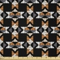 thumbnail image 1 of Ambesonne Ethnic Fabric by the Yard Microfiber, Triangles With Stripes Art, 1 Yard, Pale Vermilion White and Grey, 1 of 2