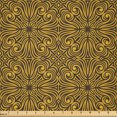 thumbnail image 1 of Ambesonne Ethnic Fabric by the Yard Microfiber, Victorian Royal Classical, 2 Yards, Earth Yellow and Black, 1 of 2