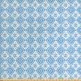 thumbnail image 1 of Ambesonne Ethnic Fabric by the Yard Upholstery, Floral Tile, 2 Yards, Sky Blue and White, 1 of 4