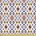 thumbnail image 1 of Ambesonne Ethnic Fabric by the Yard Upholstery, Folk Geometrical Forms Art, 3 Yards, White and Multicolor, 1 of 5
