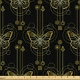 thumbnail image 1 of Ambesonne Ethnic Fabric by the Yard Upholstery, Gold Butterfly Square Plot, 1 Yard, Charcoal Grey and Dark Yellow, 1 of 5