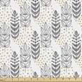 thumbnail image 1 of Ambesonne Ethnic Fabric by the Yard Upholstery, Herbs Leaves Art, 1 Yard, Khaki Grey and White, 1 of 5