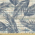 thumbnail image 1 of Ambesonne Ethnic Fabric by the Yard Upholstery, Leaf Silhouettes Traditional, 10 Yards, Slate Blue Ivory, 1 of 5