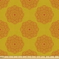 thumbnail image 1 of Ambesonne Ethnic Fabric by the Yard Upholstery, Monochrome Mandala Flowers, 2 Yards, Dark Yellow Paprika, 1 of 5