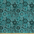 thumbnail image 1 of Ambesonne Ethnic Fabric by the Yard Upholstery, Paisley Motifs Flowers, 5 Yards, Sea Green Green, 1 of 4