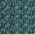 thumbnail image 1 of Ambesonne Ethnic Fabric by the Yard Upholstery, Striped Ornament, 3 Yards, Teal Bluegrey Dark Brown, 1 of 4