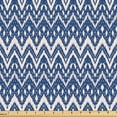 thumbnail image 1 of Ambesonne Ethnic Fabric by the Yard Upholstery, Traditional Chevron Print, 1 Yard, Dark Sky Blue Eggshell, 1 of 5