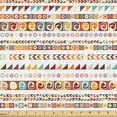 thumbnail image 1 of Ambesonne Ethnic Fabric by the Yard Upholstery, Triangle Circle Tribal Art, 5 Yards, Apricot Pale Redwood, 1 of 1