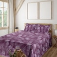 thumbnail image 1 of Ambesonne Ethnic Fitted & Flat Sheet with Sham 3 Pcs Set, Pinkish Peacock Feathers, Twin XL, Magenta and Soft Pink, 1 of 5