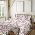 thumbnail image 1 of Ambesonne Ethnic Fitted & Flat Sheet with Shams 4 Pcs Set, Minimalistic Pink Paisley, Calking, Dried Rose and Pale Ruby, 1 of 1