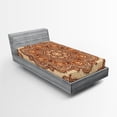 thumbnail image 1 of Ambesonne Ethnic Fitted Sheet 2 Pcs Set, Mandala Paisley Floral Art, Twin XL, Dark Brown Pale Brown, 1 of 3