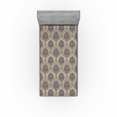 thumbnail image 1 of Ambesonne Ethnic Fitted Sheet, Art Oriental Blossom Pattern, Twin Size, Warm Taupe Cocoa Indigo, 1 of 5