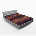 thumbnail image 1 of Ambesonne Ethnic Fitted Sheet, Colorful Stripes Triangles, Full Size, Multicolor, 1 of 3