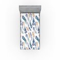 thumbnail image 1 of Ambesonne Ethnic Fitted Sheet, Feathers Watercolor Plot, Twin Size, Pale Seafoam and Almond, 1 of 5