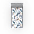 thumbnail image 1 of Ambesonne Ethnic Fitted Sheet, Feathers Watercolor Plot, Twin XL Size, Pale Seafoam and Almond, 1 of 5