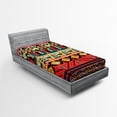 thumbnail image 1 of Ambesonne Ethnic Fitted Sheet, Flowers Arrows, Twin Size, Multicolor, 1 of 2